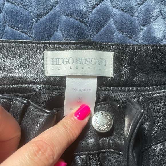 HUGO BUSCATI black leather pants - Picture 5 of 6